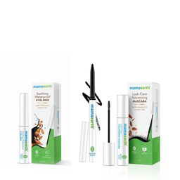 Mamaearth Long Stay Kajal 0.35g+ Soothing Eyeliner 3.5ml+ Lash Care Volumizing Mascara 13g-37