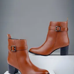 Bxxy PU Work High-Top Block Pumps-10