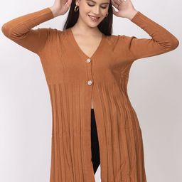 Lory Self Design Front Open Winter Sweater-17