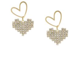 VAGHBHATT Gold-Plated Artificial Stones Studded Heart Shaped Drop Earrings image 4