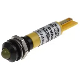 RS PRO Yellow Panel Mount Indicator 230V AC, Mounting Hole Size 8 mm, Termination Type , Model No 209765-35