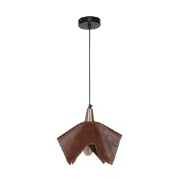Fos Lighting Contemporary Handkerchief-Style Brown Leather Pendant Light - LeatherHanky-Tan-HL1-17