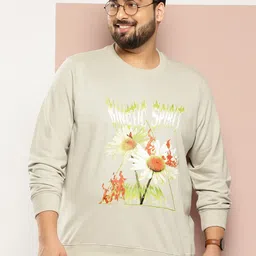 Sztori Plus Size Pullover Printed Sweatshirt-49