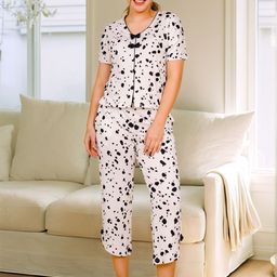 ELEVENS HEAVEN Women Abstract Printed Night Suit-image-4