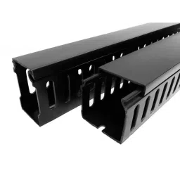 RS PRO Open Slot Type PVC Slotted Panel Trunking Black 25x30x1 m, 2339187-14