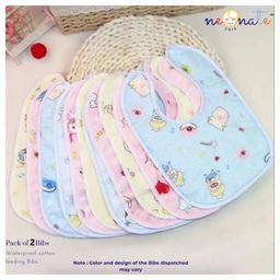 NeonateCare Baby Waterproof Cotton Feeding Bibs (Pack of 2 Bibs) ( Color and Design may Vary)-24