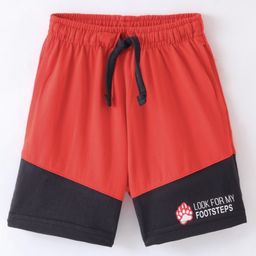 Fido Cotton Jersey Knee Length Shorts Look for My Footsteps Printed - Red-image-22