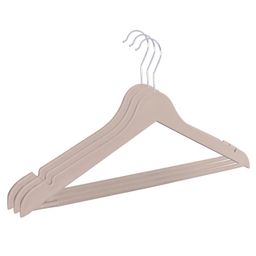 Kuber Industries HangerDurable & Lightweight Coat & Clothes HangersNotches Wardrobe Organization With 360 Degree Swivel HookPack of 3,Cream,-25