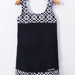LOBSTER  Sleeveless Frock Swimsuit with Geometric Print - Black-image-87