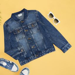 Pantaloons Junior Cotton Full Sleeves Washed Jacket - Federal Blue-image-32