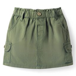 Babyhug Twill Woven Mid Thigh Solid Color Skorts with Stretch - Olive Green-picture-37