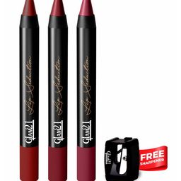 GLAM21 Set Of 3 Lip Seduction Non-Transfer Lip Crayon- Carving 28-Expresso 18-Joy Ride- 29-40