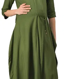 Rudraaksha Creations Cowl Neck A-Line Maternity Dress-image-56
