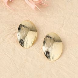 DressBerry Gold-Plated Oval Shaped Drop Earrings-image-83