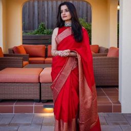 Areca Designer Floral Woven Design Zari Pure Silk Banarasi Saree-image-90