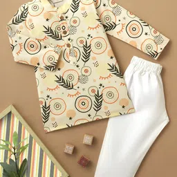 Desi Soota Boys Printed Regular Pure Cotton Kurta with Trousers-picture-36