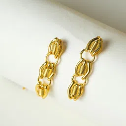 VIRAASI Gold-Plated Contemporary Shaped Drop Earrings-41