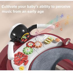 Babyhug 4 in 1 Discover & Play Musical Baby Walker with Adjustable Speed & Fancy Multi Gear Toys- Red image 5