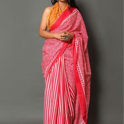 Anouk Striped Silk Cotton Saree-picture-37