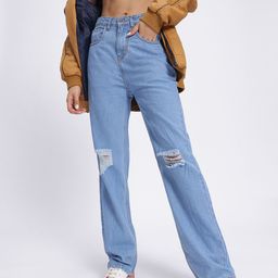 glitchez Women Urban Edge Ripped Straight Fit Jeans-image-96