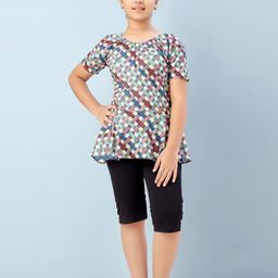 Muhuratam Girls Sea Green Nylon Swimwear-picture-47