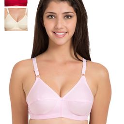 Souminie Pack of 3 Pure Cotton Non Padded Full Coverage U Back Bra-picture-10