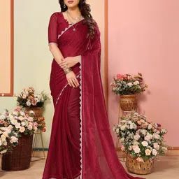 The Textile Hub Embellished Beads and Stones Pure Silk Saree-image-83