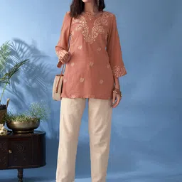 Anouk Women Embroidered Flared Sleeves Liva Kurta-picture-20
