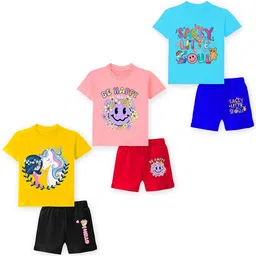 Lavi-Tavi Unisex Kids Printed T-shirt with Shorts-31