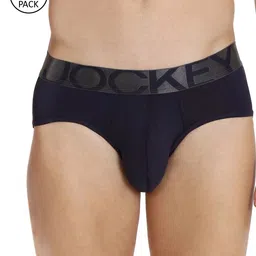 Jockey Men Pack of 2 Navy Blue Solid Basic Briefs-30