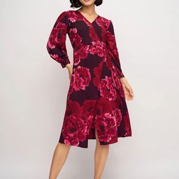 DressBerry Women V-Neck Floral Print Wrap Dress-picture-21