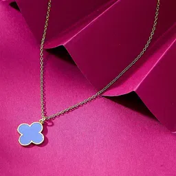 Nipura 925 Sterling Sliver 14K Gold Plated Clover Pendant With Chain-50