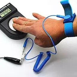 Global Statclean System Fabric Anti-Static (ESD) Wristband with Grounding Cord Blue (Pack of 2) image 2
