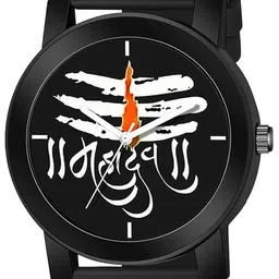 CSAMON Men Printed Dial & Straps Analogue Watch Pado BLK Tilak Mahadev 804 BLK image 2