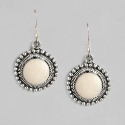 RICHEERA Silver-Toned Circular Drop Earrings-16