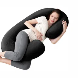 Pum Pum Grey Fibre Filled Faux Velvet Ultra Soft Maternity Pillow-image-84