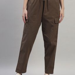 NATURE CRAFT Women Comfort Regular Fit Mid-Rise Cargos Trousers-image-51