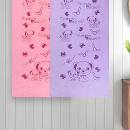 Myntra Elegant Homes Pink & Purple 2 Printed Cotton 300 GSM Bath Towel-image-88