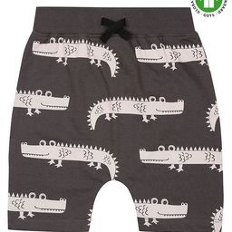 Turtledove London Organic Cotton Knee Length Shorts Crocodile Print - Charcoal-image-66