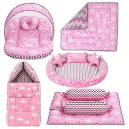 Fareto Complete Bedding Set essentials Combo For Baby - Cloud Pink-image-36