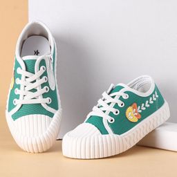 Cute Walk by Babyhug Lace Ups Casual Shoes  with Leaf Embroidered - Green-image-60
