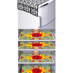 Dakshya Industries Fridge Top Cover and Fridge Mat Combo Set of 5-picture-34