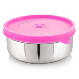 Steel Lock Flex Stainless Steel Container/Dabba with Lid Airtight for Food Storage, Easy to Carry, Leak Proof and Stackable (SL-32/500 ml) Pink.-image-89