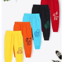 Trampoline Cotton Blend Pack Of 5 Animals Printed Pajamas - Multi Colour-picture-32