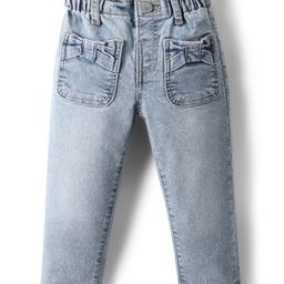 Babyhug Denim Full Length Washed Jeans With Stretch & Pockets - Light Blue-image-22