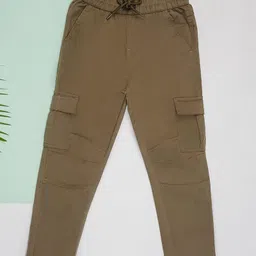 PURPLE UNITED KIDS Solid Pocket Detailed Trousers - Olive-picture-7