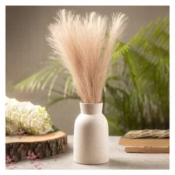 Voncasa Stylish Flower Holder 'GOURD' Vase - Off White, Stone Finish-picture-47