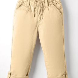 Ruff Cotton Woven Full Length Solid Colour Trouser - Khaki-image-46