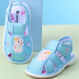 Cute Walk by Babyhug Velcro Closure Sandals With Mesh - Blue-picture-41