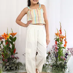 The Tribe Kids Girls Original Easy Wash Cargos Trousers-image-51